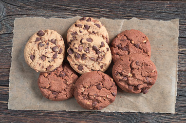 Cookies with chocolate and nuts