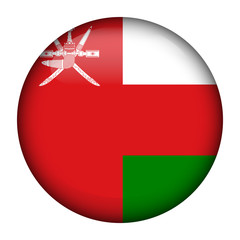 Round glossy Button with flag of Oman