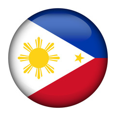 Round glossy Button with flag of Philippines