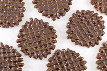 Chocolate covered round homemade cookies