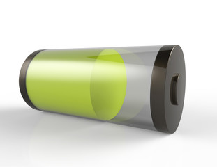 3D Full Battery symbol white isolated