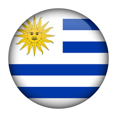 Fototapeta premium Round glossy Button with flag of Uruguay
