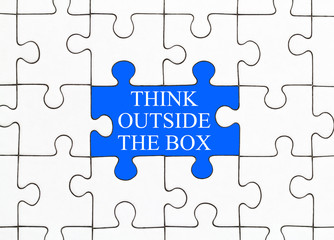 Fototapeta premium Think outside the Box Puzzle Concept