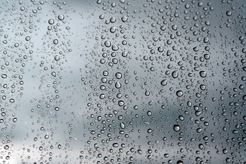 Drops of rain on the window