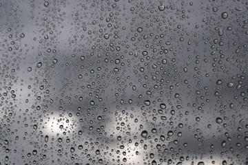 Drops of rain on the window