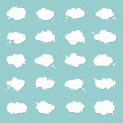 Set speech bubbles, pop art style. Think cloud, comic book
