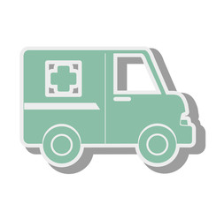 ambulance van medicine cross health rescue paramedic service vector illustration