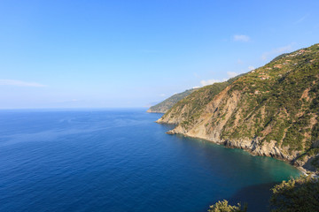 Obraz premium Park Narodowy Cinque Terre w prowincji La Spezia, Liguria, Włochy. Park znajduje się na liście światowego dziedzictwa UNESCO.
