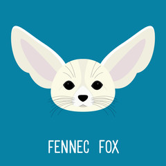 Fennec fox cartoon portrait