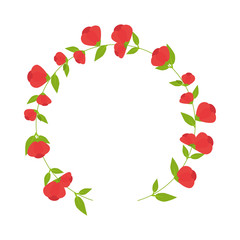 floral flowers ornament wreath decoration blossom beautiful vector illustration