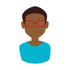 afro boy avatar man glasses face person vector illustration