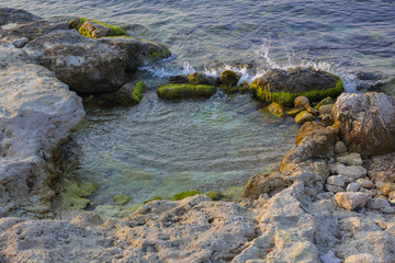 Stone Beach and blue sea