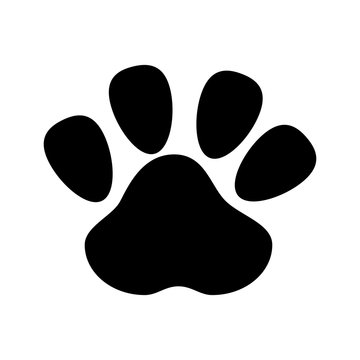 dog foot footprint mark pet canine silhouette vector illustration