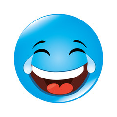emoticon cartoon expression of feelings and emotions laugh vector illustration