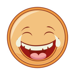 emoticon cartoon expression of feelings and emotions laugh vector illustration