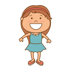 Fototapeta premium little girl smiling smile hapiness kid child cute fun vector illustration