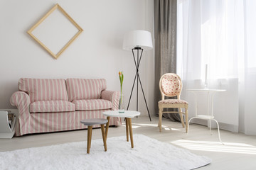 Simple living room with beautiful details