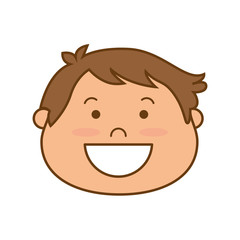 boy little smiling kid child happy icon vector illustration