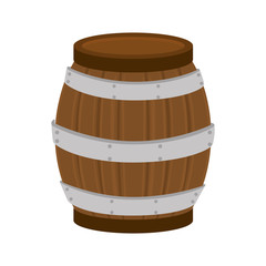barrel of wood beverage container drink wine beer alcohol vector illustration