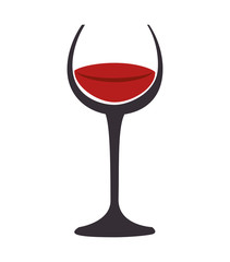 wine glass red beverage drink alcohol liquor vector illustration