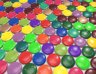 abstract 3d illustration of colorful smileys background