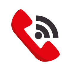 red telephone handset call phone communication vector illustration
