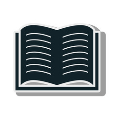 open book pages reading education and knowledge element vector illustration