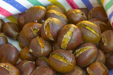 Chestnuts ready to be roasted