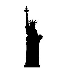 liberty statue building in manhattan united states of america usa vector illustration