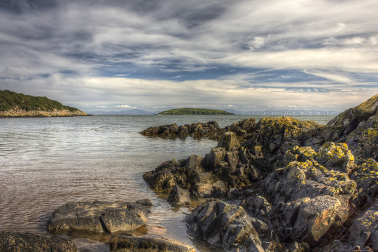 Looking Out to Heston Island from Red Haven near Auchencairn HDR