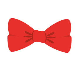 red bow tie clothes accesory vector illustration