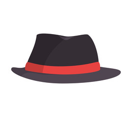 black vintage hat label red clothing accesory style vector illustration