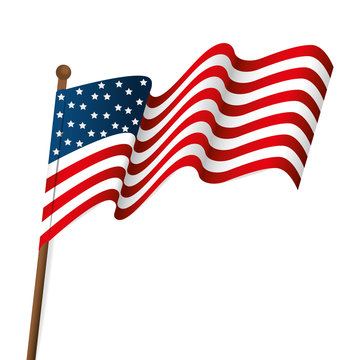 usa united states of america flag waving patriot symbol vector illustration