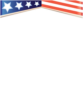 American flag on white background frame with blank space graphic vector image EPS10