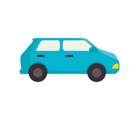blue car vehicle transportation automobile side view vector illustration