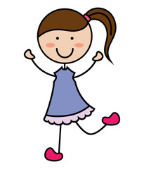Cartoon girl icon 