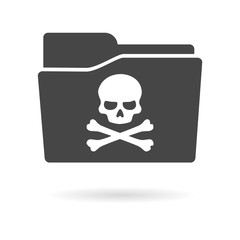 Obraz na płótnie Canvas Isolated file folder icon with a skull