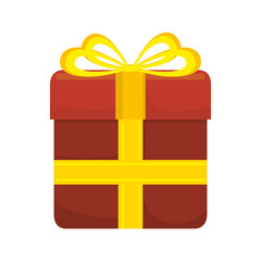 gift red box with yellow ribbon vector illustration