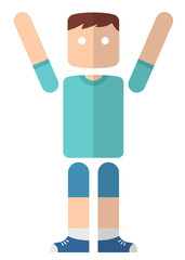 男の子：両手を上げる
