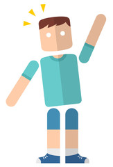 男の子：手を上げる
