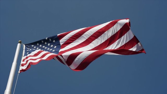 American flag waving in the wind