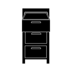 file cabinet office and desk furniture vector illustration