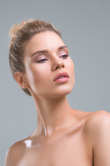 Beautiful Woman With Perfect Skin Beauty Studio Portrait