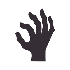 zombie hand happy halloween season vector illustration