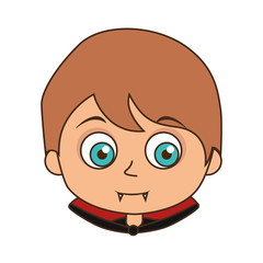 cute kid in a ghost costume halloween season vector illustration