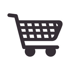 Fototapeta na wymiar shopping cart market store commerce silhouette vector illustration