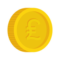 money coins in gold color with money sign vector illustration