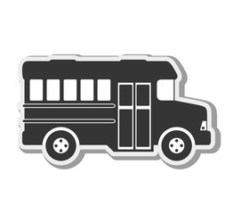 transport vehicle bus urban travel transportation silhouette vector illustration