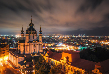 Fototapeta na wymiar Andrew's Church. Kiev, Ukraine. Kyiv, Ukraine