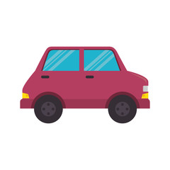pink car vehicle transportation automobile side view vector illustration